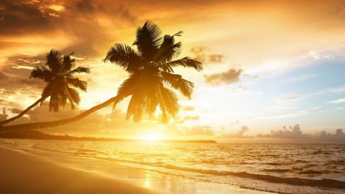 beach sunset beautiful 1366x768 78674